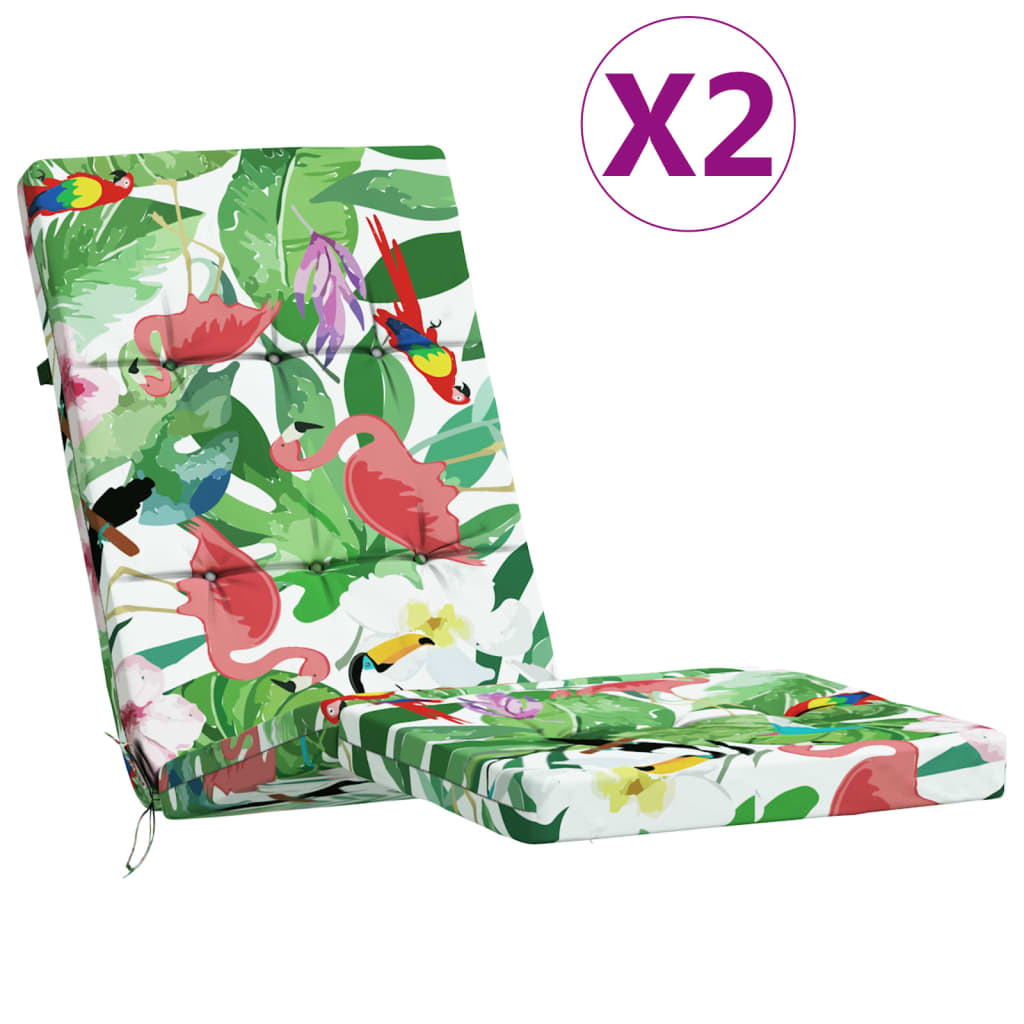 Cuscini per Sedia a Sdraio 2pz Multicolore in Tessuto Oxford | homemem39