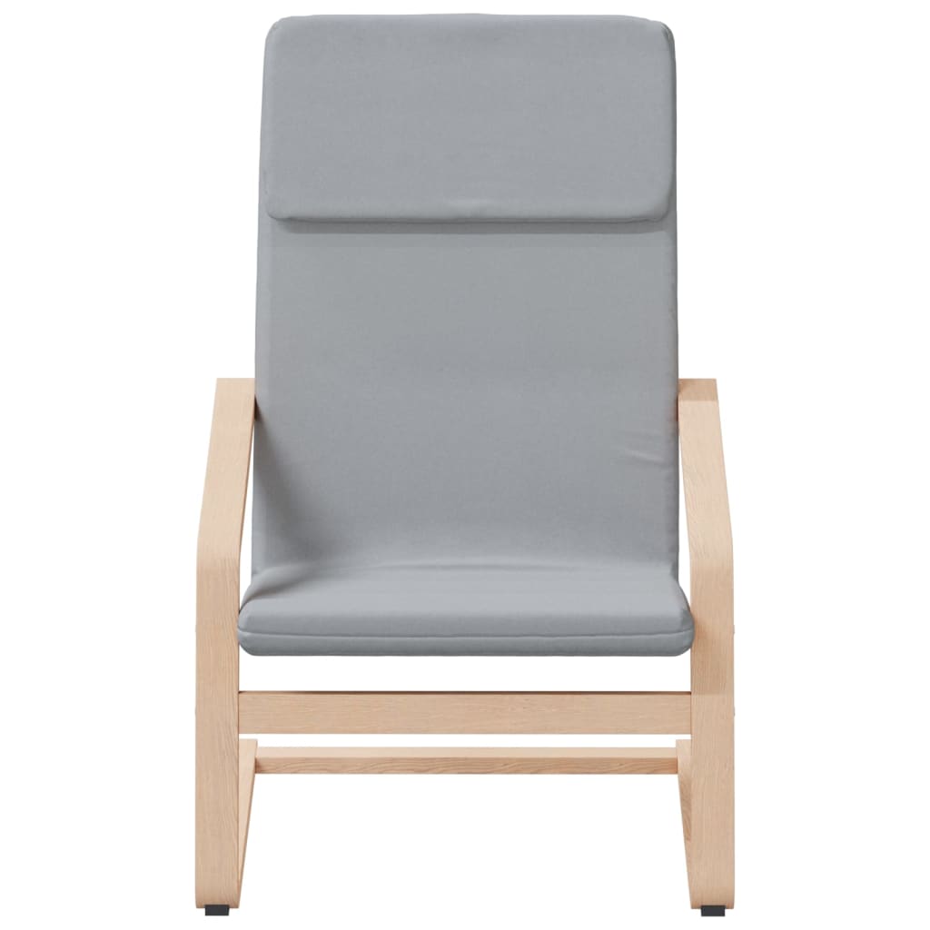 Relax Armchair with Footrest in Light Gray Fabric