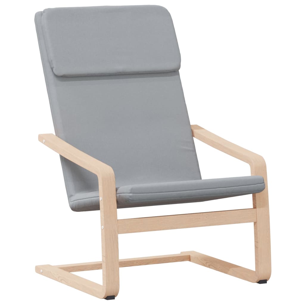 Relax Armchair with Footrest in Light Gray Fabric