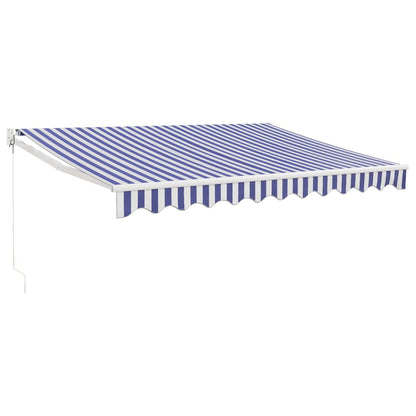 Tenda Sole Retrattile Blu e Bianca 3x2,5 m Tessuto e Alluminio | homemem39
