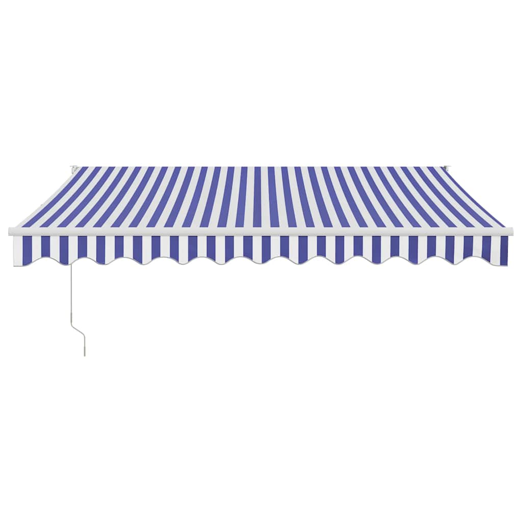 Tenda Sole Retrattile Blu e Bianca 3x2,5 m Tessuto e Alluminio | homemem39