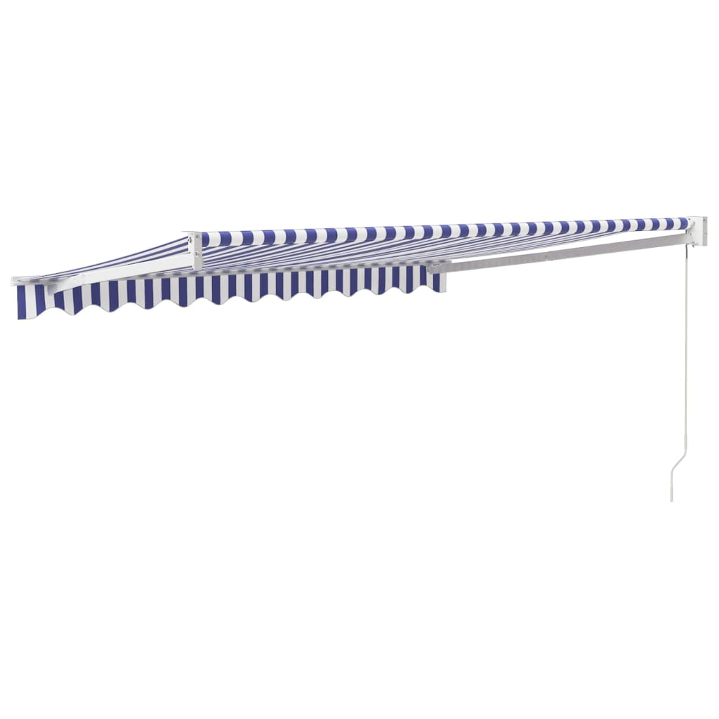Tenda Sole Retrattile Blu e Bianca 3x2,5 m Tessuto e Alluminio | homemem39