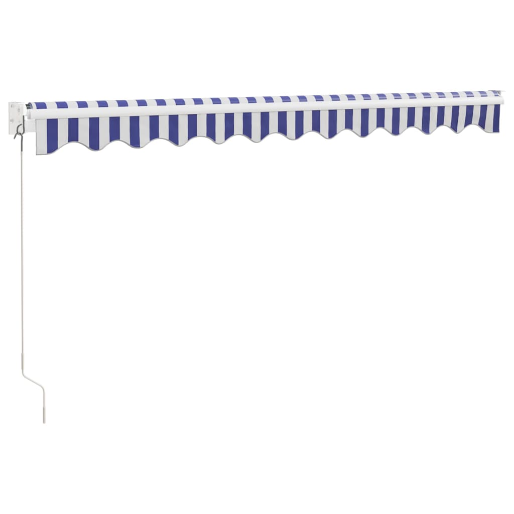 Tenda Sole Retrattile Blu e Bianca 3x2,5 m Tessuto e Alluminio | homemem39