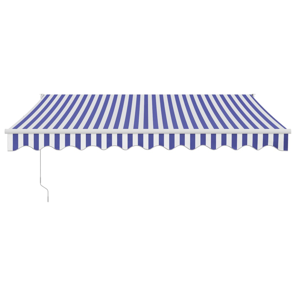 Tenda Sole Retrattile Blu e Bianca 3,5x2,5m Tessuto e Alluminio | homemem39