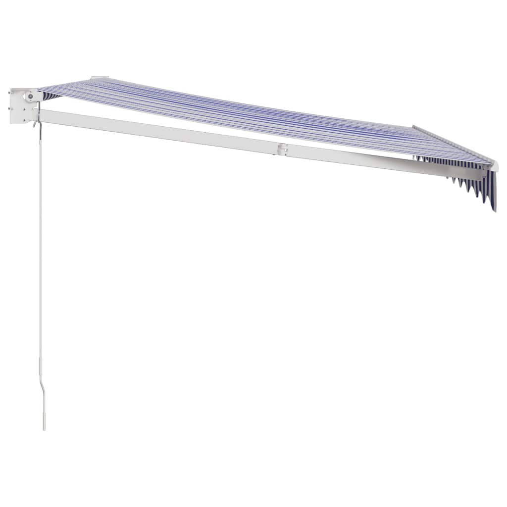 Tenda Sole Retrattile Blu e Bianca 3,5x2,5m Tessuto e Alluminio