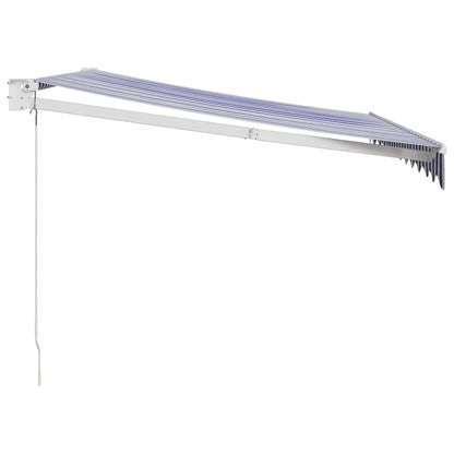 Tenda Sole Retrattile Blu e Bianca 3,5x2,5m Tessuto e Alluminio