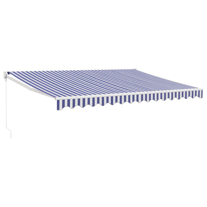 Tenda da Sole Retrattile Blu e Bianca 4x3 m Tessuto e Alluminio | homemem39