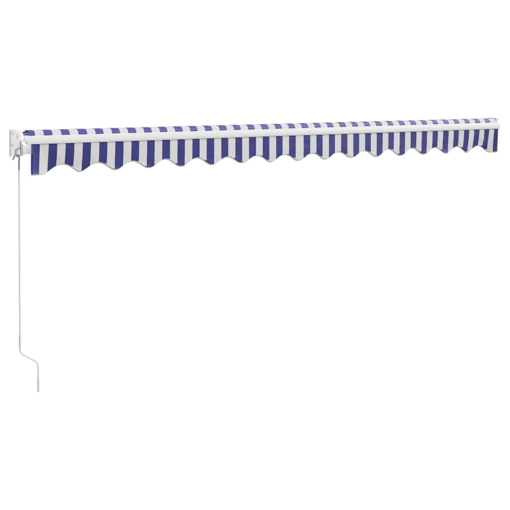 Tenda da Sole Retrattile Blu e Bianca 4x3 m Tessuto e Alluminio | homemem39