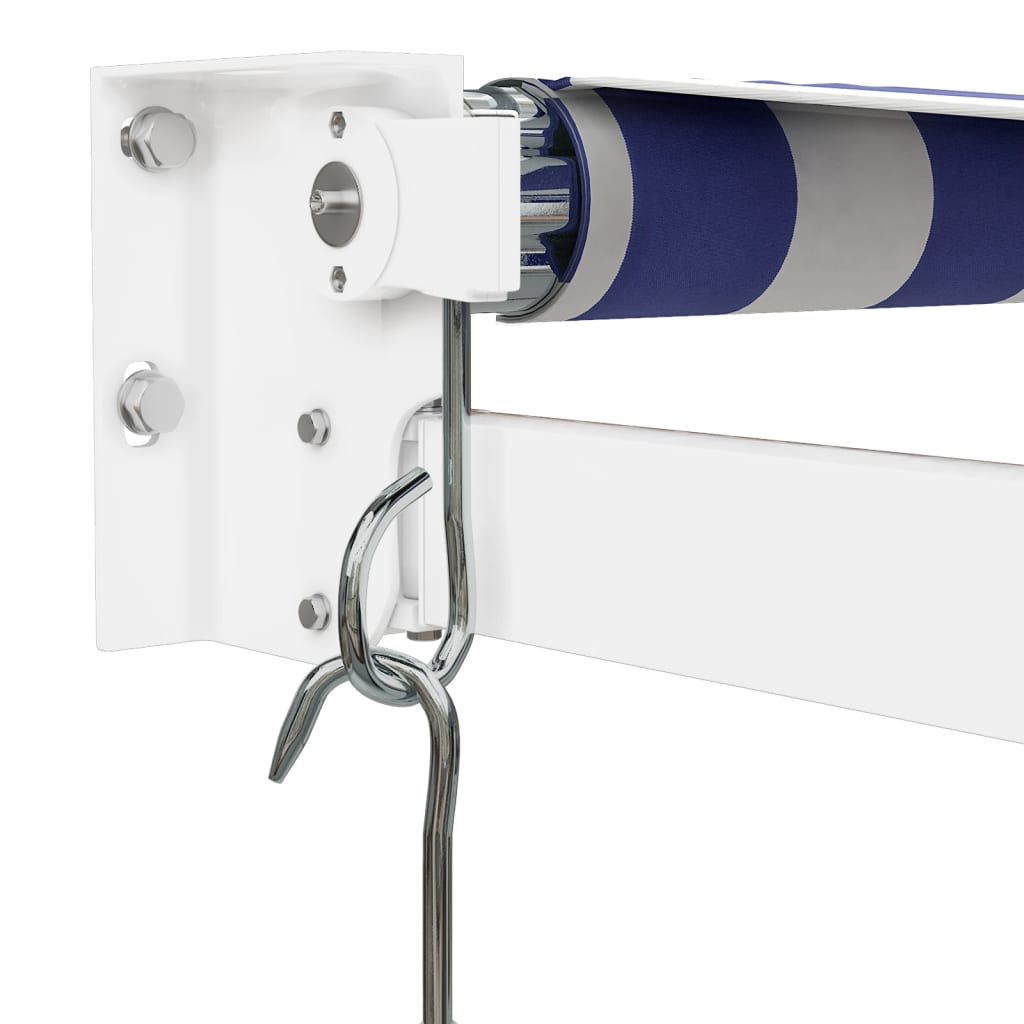 Tenda da Sole Retrattile Blu e Bianca 4x3 m Tessuto e Alluminio | homemem39