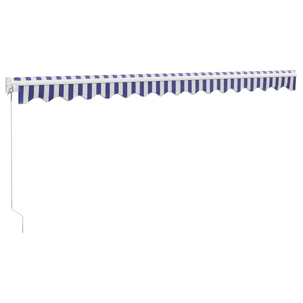 Tenda Sole Retrattile Blu e Bianca 4,5x3 m Tessuto e Alluminio | homemem39