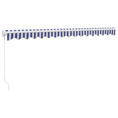 Tenda Sole Retrattile Blu e Bianca 4,5x3 m Tessuto e Alluminio | homemem39