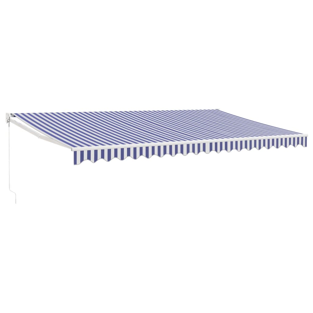 Tenda da Sole Retrattile Blu e Bianca 5x3 m Tessuto e Alluminio - homemem39