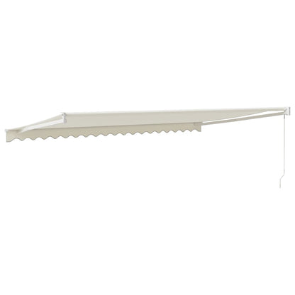 Tenda da Sole Retrattile Crema 5x3 m in Tessuto e Alluminio