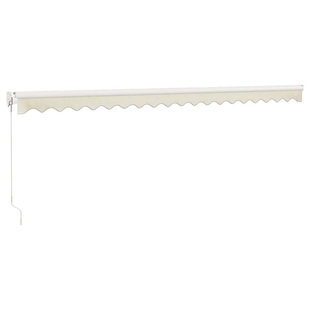 Tenda da Sole Retrattile Crema 5x3 m in Tessuto e Alluminio