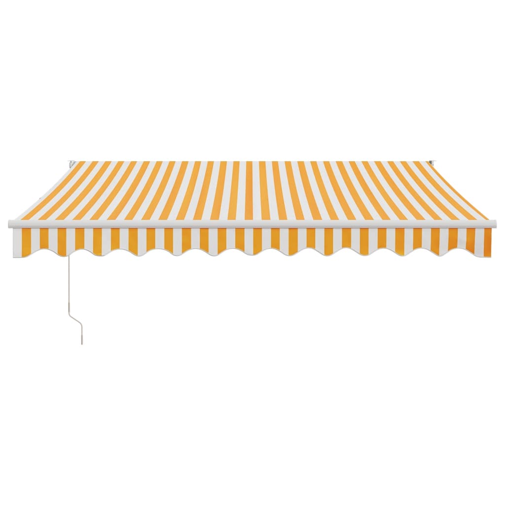 Tenda Retrattile Gialla e Bianca 3,5x2,5 m Tessuto e Alluminio | homemem39