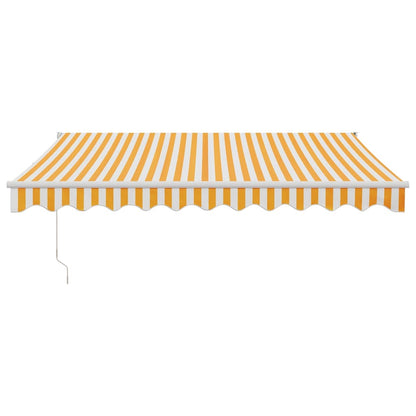 Tenda Retrattile Gialla e Bianca 3,5x2,5 m Tessuto e Alluminio | homemem39