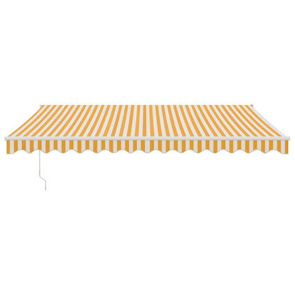 Tenda Retrattile Gialla e Bianca 4,5x3 m in Tessuto e Alluminio