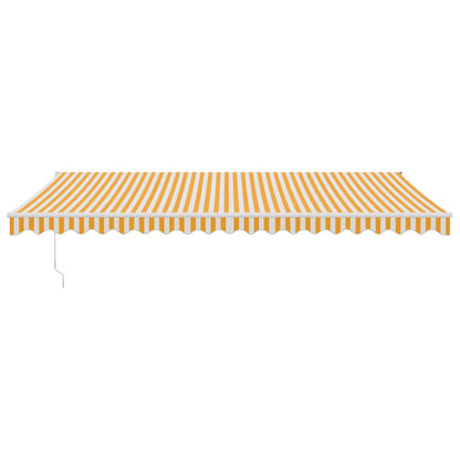 Tenda Sole Retrattile Gialla e Bianca 5x3 m Tessuto e Alluminio