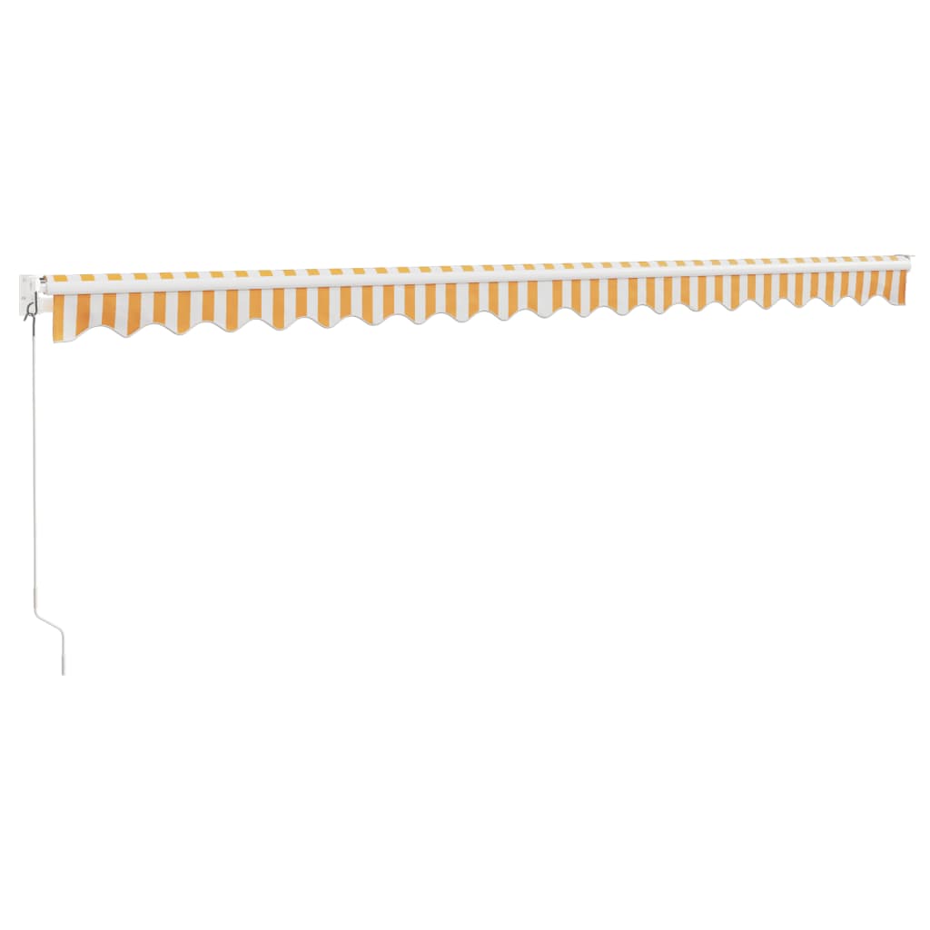 Tenda Sole Retrattile Gialla e Bianca 5x3 m Tessuto e Alluminio - homemem39