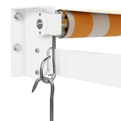 Tenda Sole Retrattile Gialla e Bianca 5x3 m Tessuto e Alluminio - homemem39