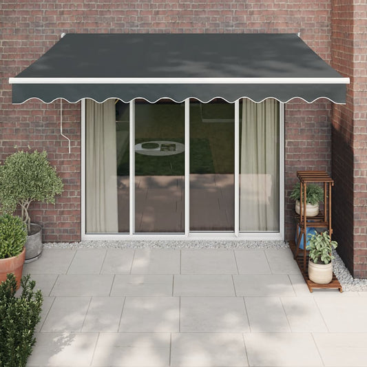 Tenda da Sole Retrattile Antracite 3x2,5 m Tessuto e Alluminio | homemem39