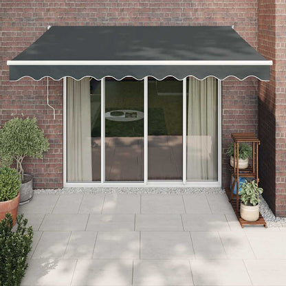 Tenda da Sole Retrattile Antracite 3,5x2,5m Tessuto e Alluminio