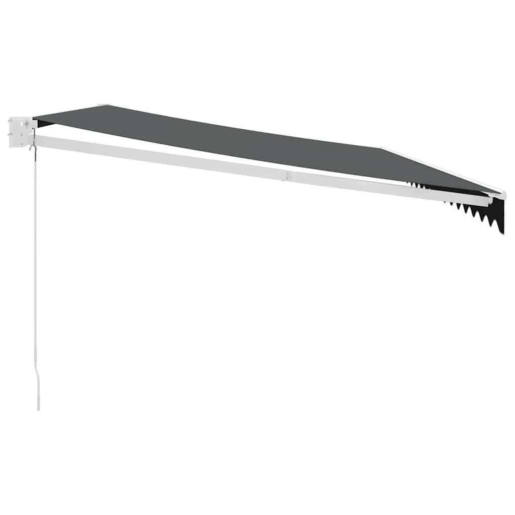 Tenda da Sole Retrattile Antracite 5x3 m in Tessuto e Alluminio