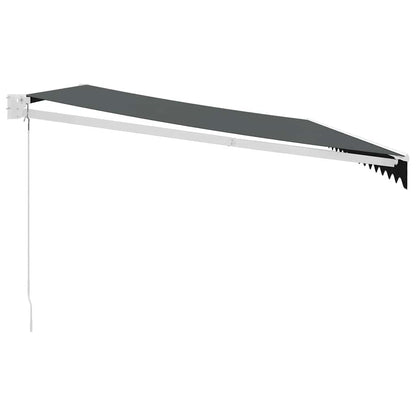 Tenda da Sole Retrattile Antracite 5x3 m in Tessuto e Alluminio