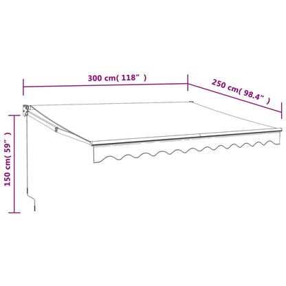 Tenda Retrattile Arancione e Marrone 3x2,5m Tessuto e Alluminio | homemem39