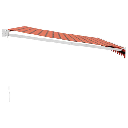 Tenda Sole Retrattile Arancione Marrone 4x3m Tessuto Alluminio
