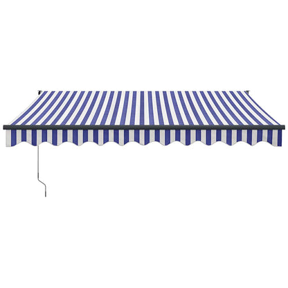Tenda Sole Retrattile Blu e Bianca 3x2,5 m Tessuto e Alluminio | homemem39