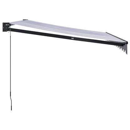 Tenda Sole Retrattile Blu e Bianca 3x2,5 m Tessuto e Alluminio