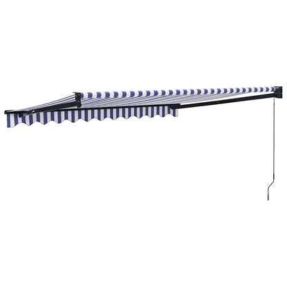 Tenda Sole Retrattile Blu e Bianca 3x2,5 m Tessuto e Alluminio