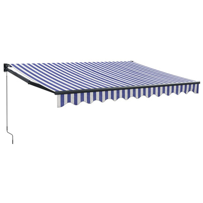 Tenda Sole Retrattile Blu e Bianca 3,5x2,5m Tessuto e Alluminio | homemem39