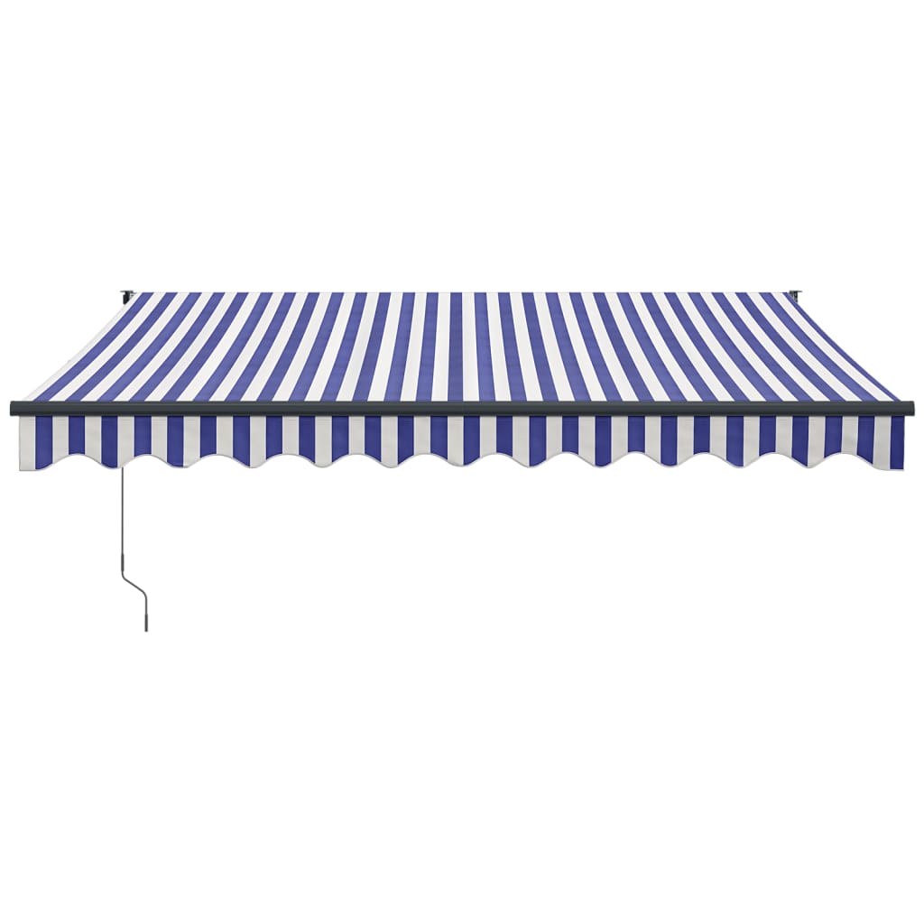 Tenda Sole Retrattile Blu e Bianca 3,5x2,5m Tessuto e Alluminio | homemem39
