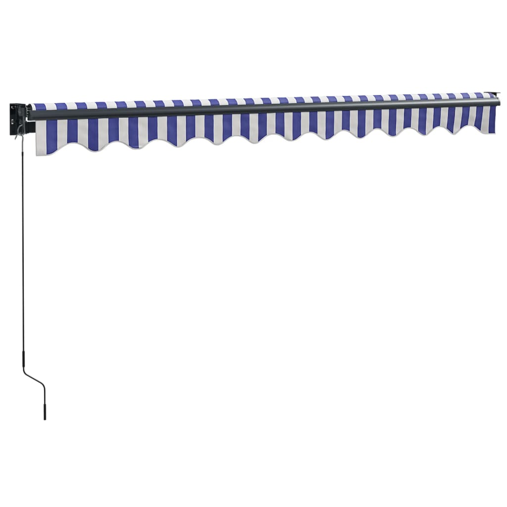 Tenda Sole Retrattile Blu e Bianca 3,5x2,5m Tessuto e Alluminio | homemem39