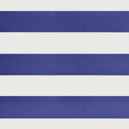 Tenda da Sole Retrattile Blu e Bianca 4x3 m Tessuto e Alluminio