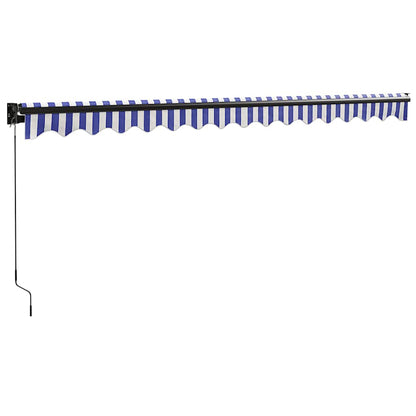 Tenda Sole Retrattile Blu e Bianca 4,5x3 m Tessuto e Alluminio | homemem39