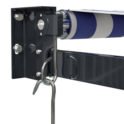 Tenda Sole Retrattile Blu e Bianca 4,5x3 m Tessuto e Alluminio | homemem39