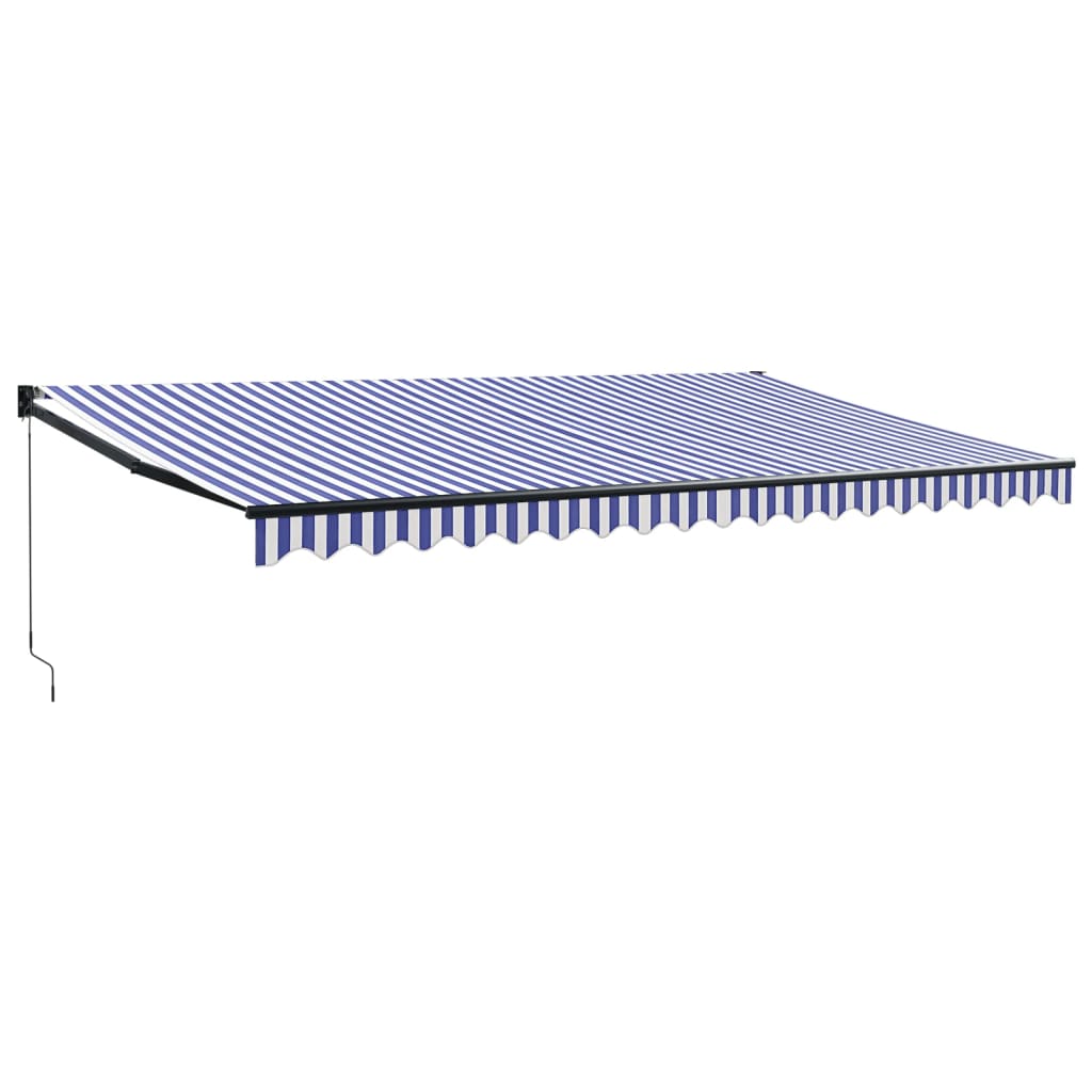 Tenda da Sole Retrattile Blu e Bianca 5x3 m Tessuto e Alluminio - homemem39