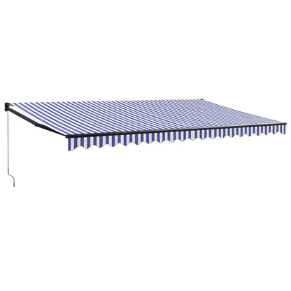 Tenda da Sole Retrattile Blu e Bianca 5x3 m Tessuto e Alluminio - homemem39