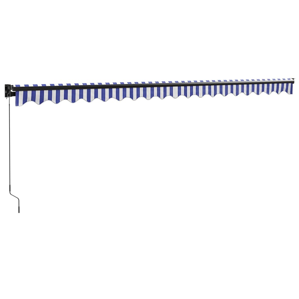 Tenda da Sole Retrattile Blu e Bianca 5x3 m Tessuto e Alluminio - homemem39