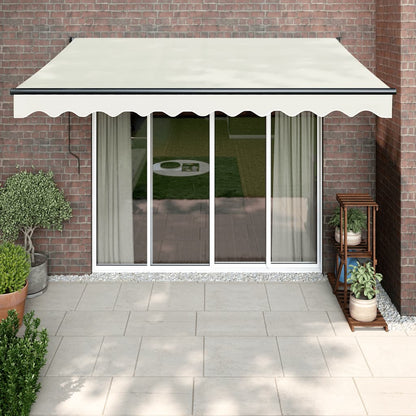 Tenda da Sole Retrattile Crema 3,5x2,5 m in Tessuto e Alluminio