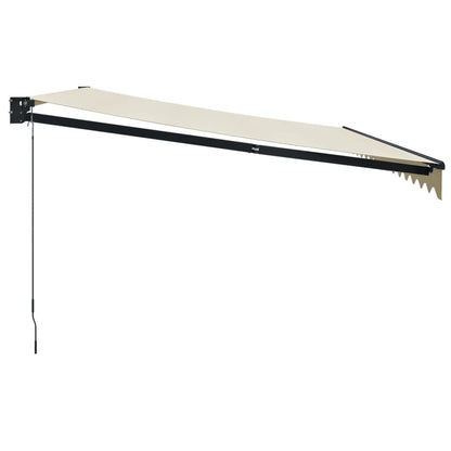 Tenda da Sole Retrattile Crema 4,5x3 m in Tessuto e Alluminio