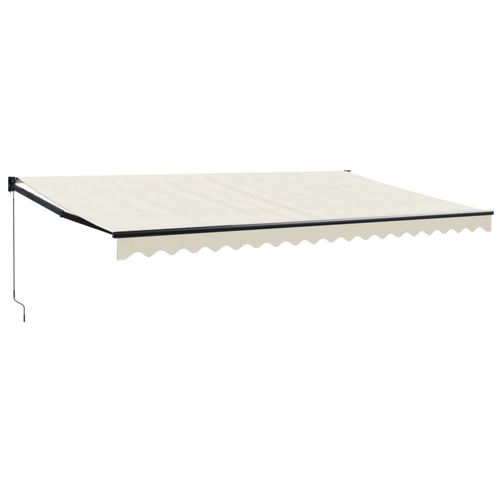 Tenda da Sole Retrattile Crema 5x3 m in Tessuto e Alluminio