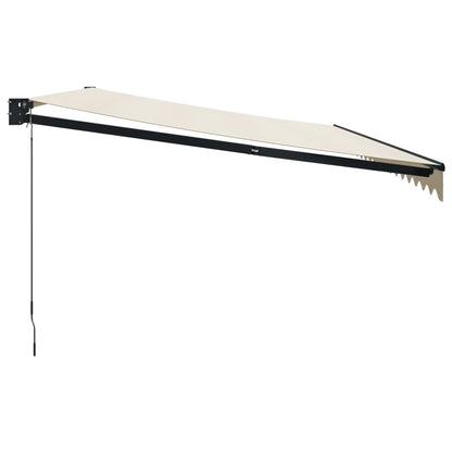 Tenda da Sole Retrattile Crema 5x3 m in Tessuto e Alluminio
