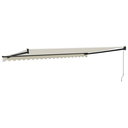 Tenda da Sole Retrattile Crema 5x3 m in Tessuto e Alluminio