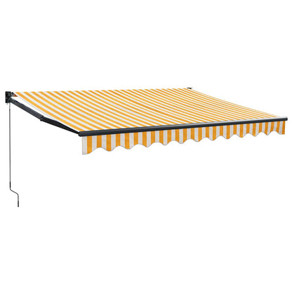 Tenda Retrattile Gialla e Bianca 3x2,5 m in Tessuto e Alluminio