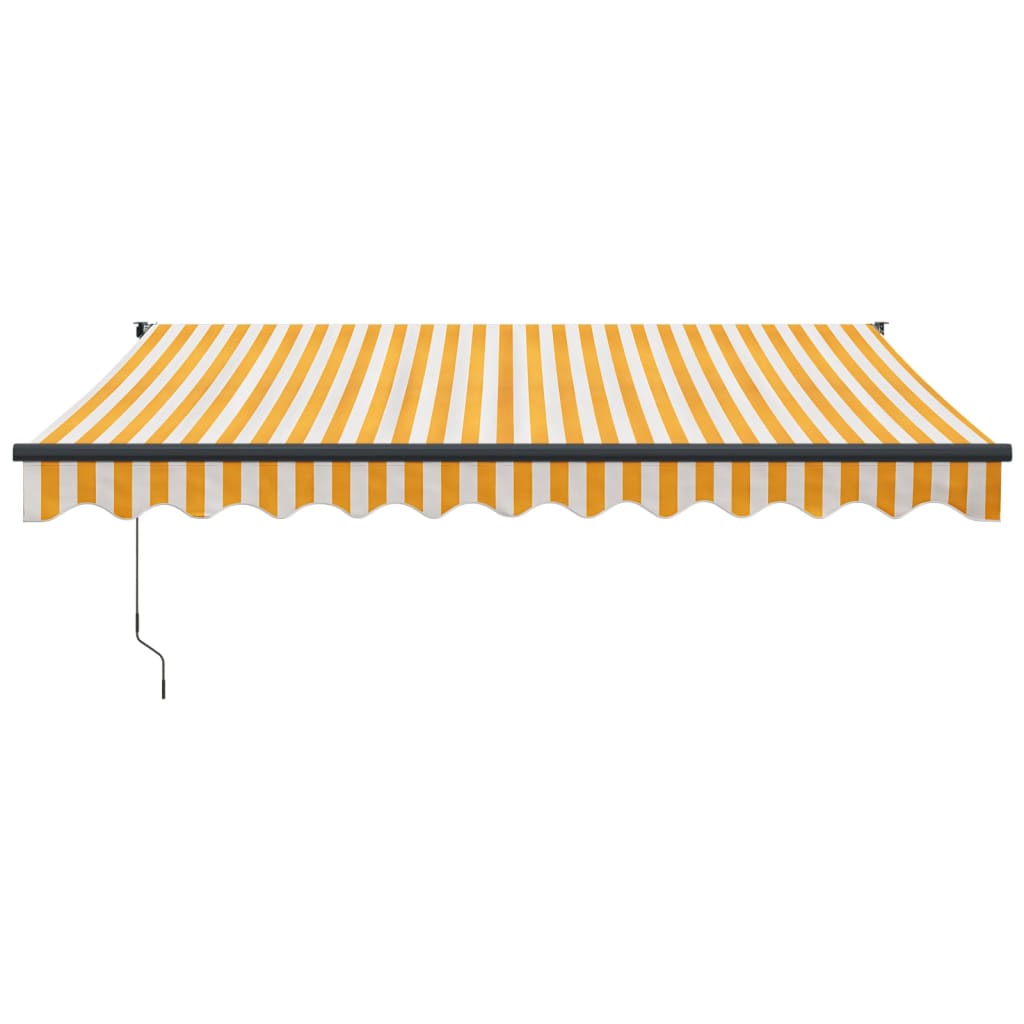Tenda Retrattile Gialla e Bianca 3,5x2,5 m Tessuto e Alluminio | homemem39