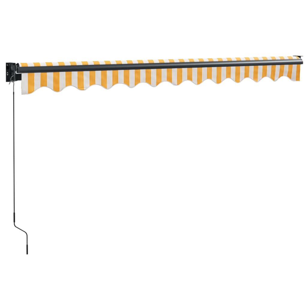Tenda Retrattile Gialla e Bianca 3,5x2,5 m Tessuto e Alluminio | homemem39